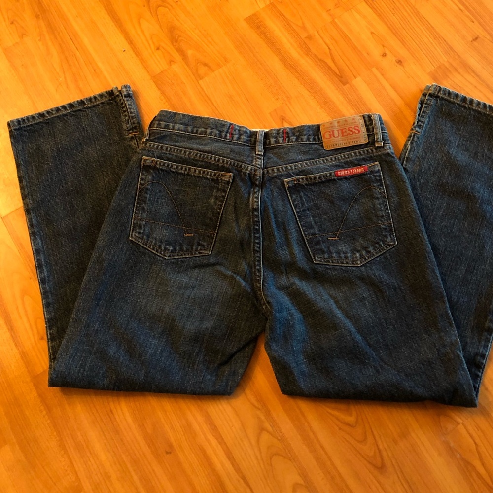 Guess Dark Blue Cropped Ankle Jeans
